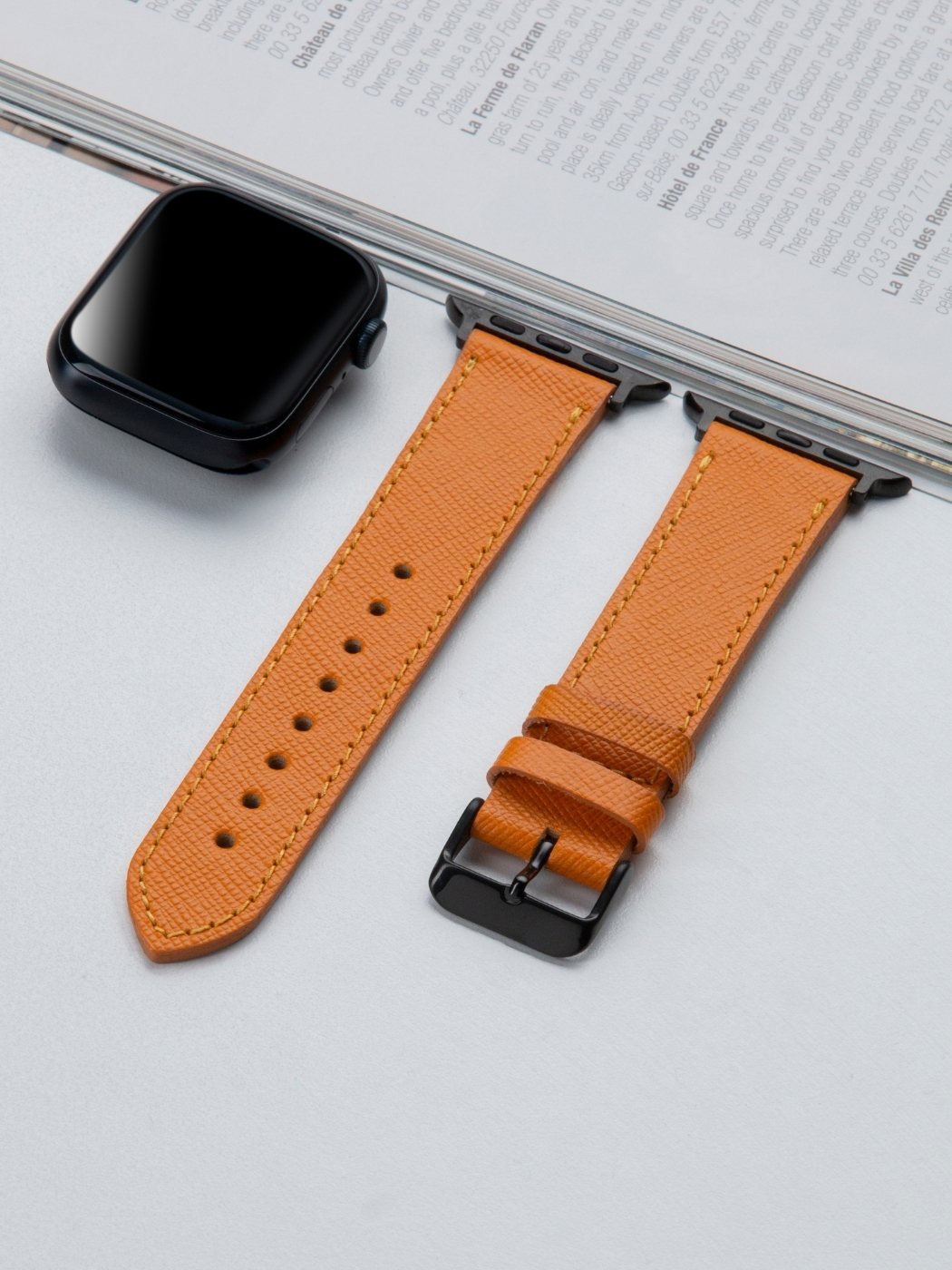VegTan Yellow Leather Apple Watch Strap  99percenthandmade   