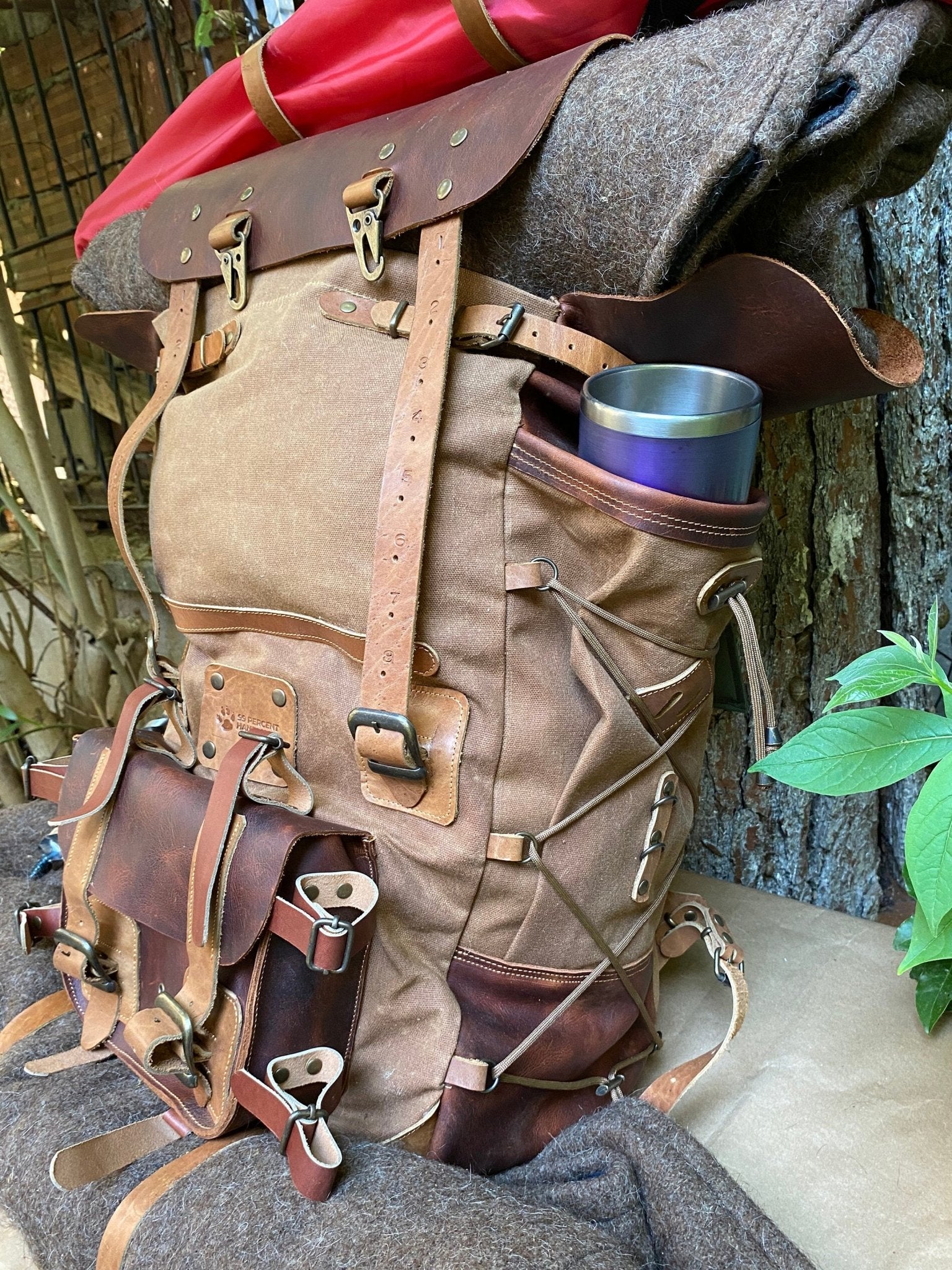 Vintage Leather Backpack | Bag | Waxed Canvas Backpack | Handmade Daypack Vintage Leather Backpack | Bag | Waxed Canvas Backpack | Handmade Daypack