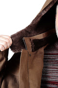 Waxed Canvas Leather and Fur  Long Coat | Tailored to Your Size | Brown | Green | removable hood  99percenthandmade   