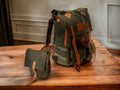 Waxed Canvas Leather Backpack | Detachable pouches suitable for your belt | 50 L | Daily Use | Bushcraft, Travel, Camping, Hunting, Fishing  99percenthandmade   