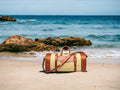 Weekend Bag | Canvas - Dark Brown Leather | Duffle Bag | Handmade Duffle Bag  | Travel | Leather Bag | Duffle Purse Crossbody | Limited  99percenthandmade Cream - Tan Small - Liner No 