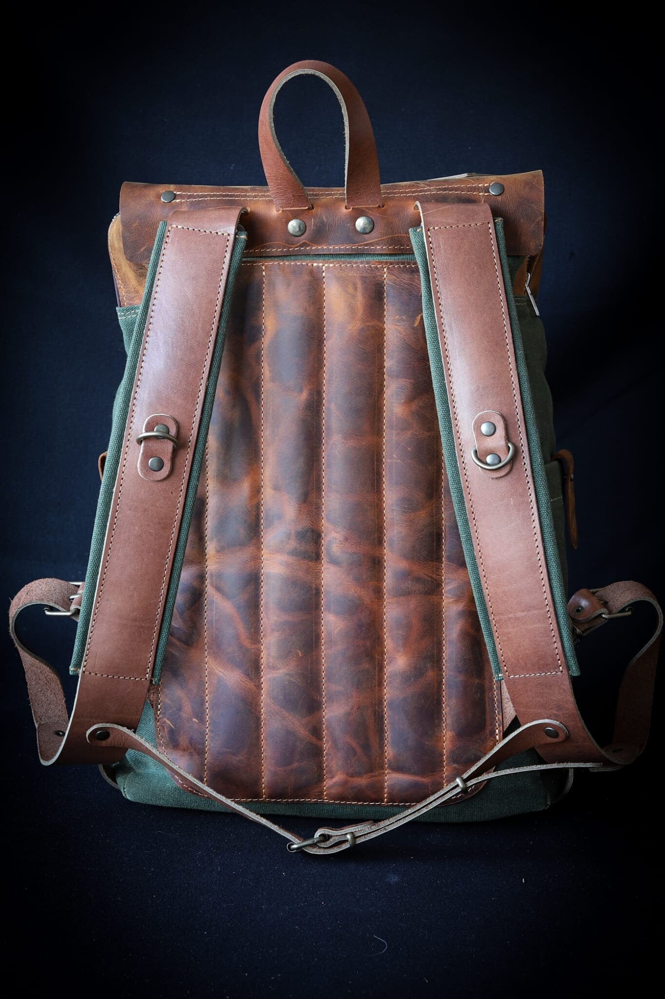 With Zipper | Handmade | Hiking Backpack | Daypack |  Custom | Leather | Canvas | Bushcraft Backpack | Camping Backpack | Bag | Rucksack  99percenthandmade   
