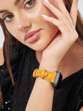 Yellow Leather Apple Watch Extra Slim Strap  99percenthandmade   
